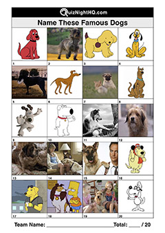 Trivia Picture Round Famous Dogs 2