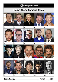 famous faces people named tom trivia picture quiz question round