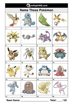 Pokemon Categories Quiz - TriviaCreator