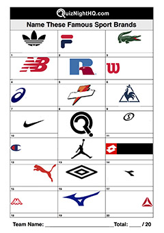 Company Logos 010 – Sport Brands – QuizNightHQ