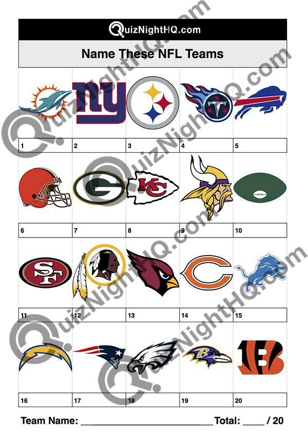 Find the NFL Logos Quiz