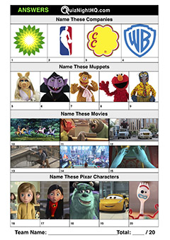 trivia logos muppets movies pixar kids picture round