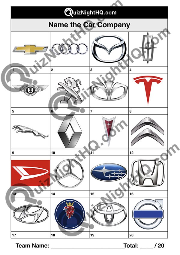 car logos quiz level 10